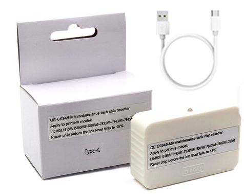 3 C9345 Maintenance Box Chip Resetter for L8050 L15150 L15160 L18050 L8100 L8180 EPN WF-7820 WF-7830 WF-7840 ET-5800 ET-5850 ET-5880 ET-8550 ET-8500 ET-16600 ET-16650 EC-C7000 ST-C8000 - Type - C - (No warranty) 1-PIS - Image 1